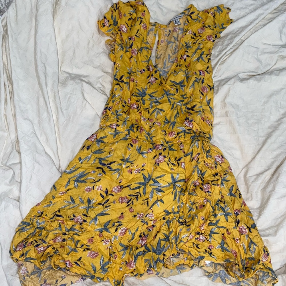 yellow swing ruffle romper